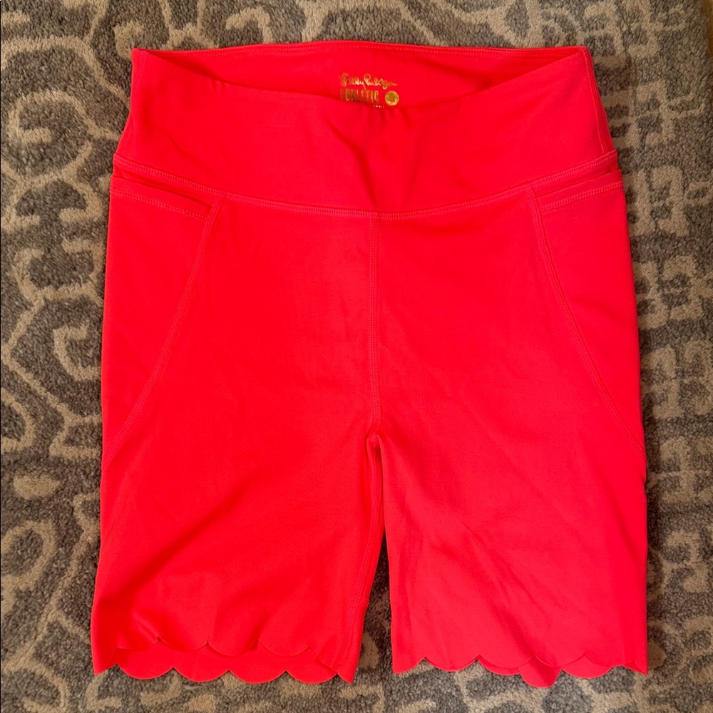 Lilly Pulitzer Bright Pink Scalloped Bike Shorts